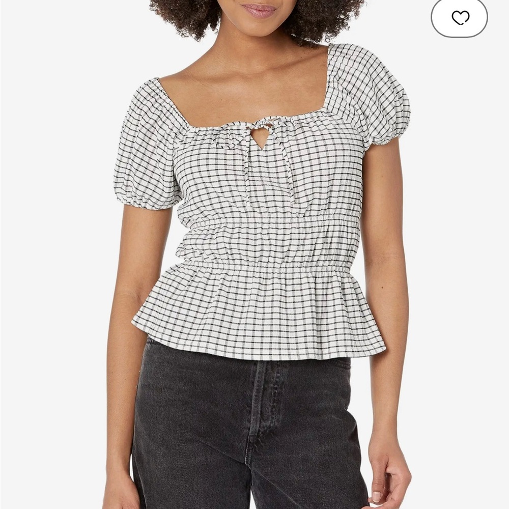 Madewell NWT Tiered Puff Sleeve Peplum Top S